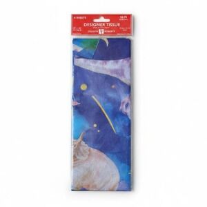 Jillson Roberts Designer Tissue Paper 4 Sheets Dinosaur Cosmic Design 20x30 VTG